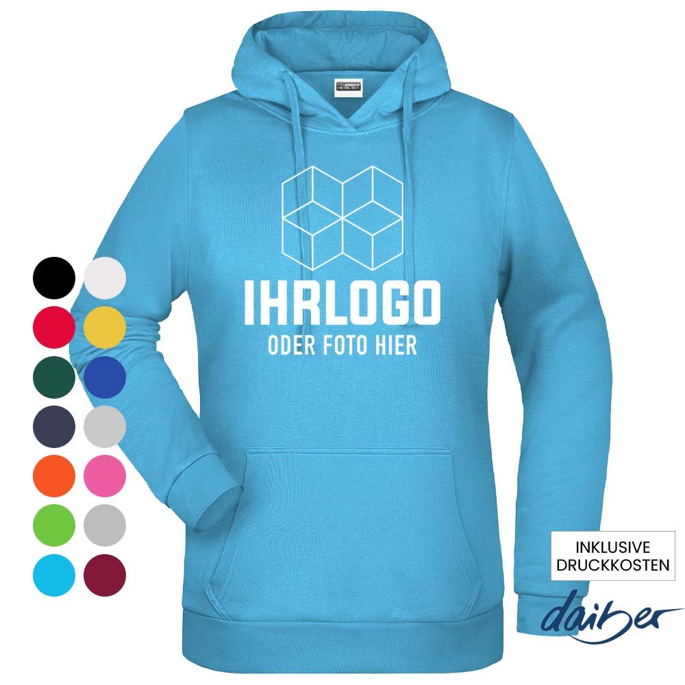 Ladies Promo Hoody - Klassisches Kapuzensweat 280 g/m² - Drucksaal