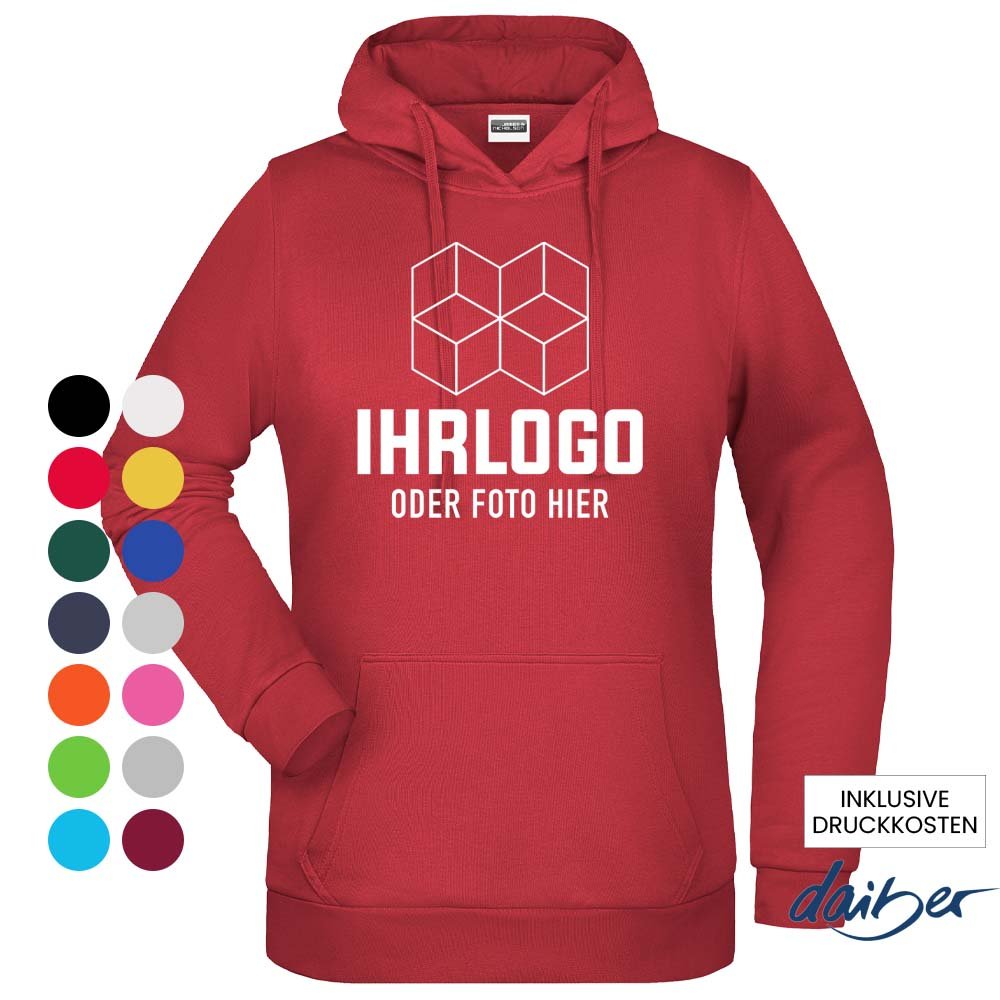 Ladies Promo Hoody - Klassisches Kapuzensweat 280 g/m² - Drucksaal