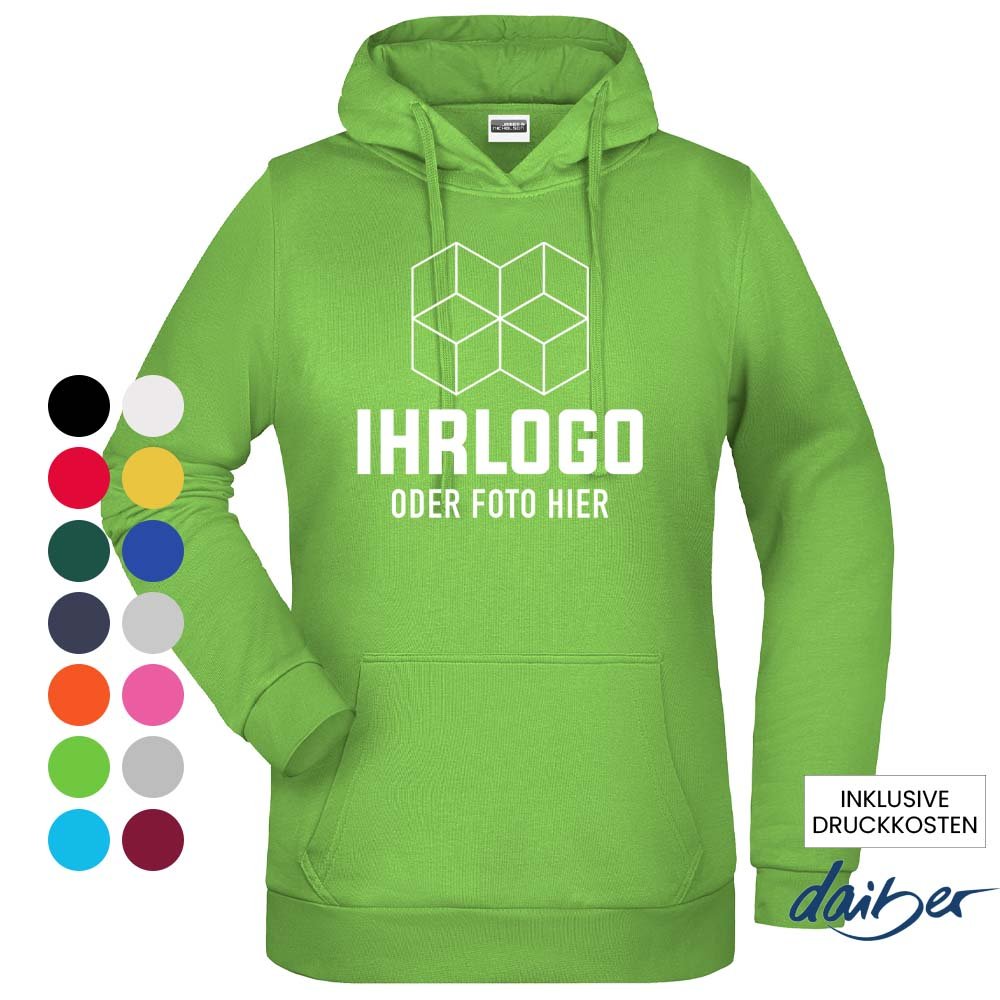Ladies Promo Hoody - Klassisches Kapuzensweat 280 g/m² - Drucksaal