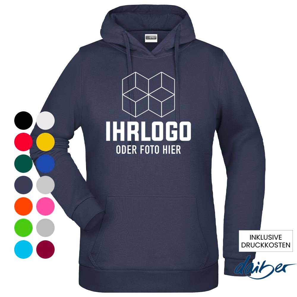 Ladies Promo Hoody - Klassisches Kapuzensweat 280 g/m² - Drucksaal