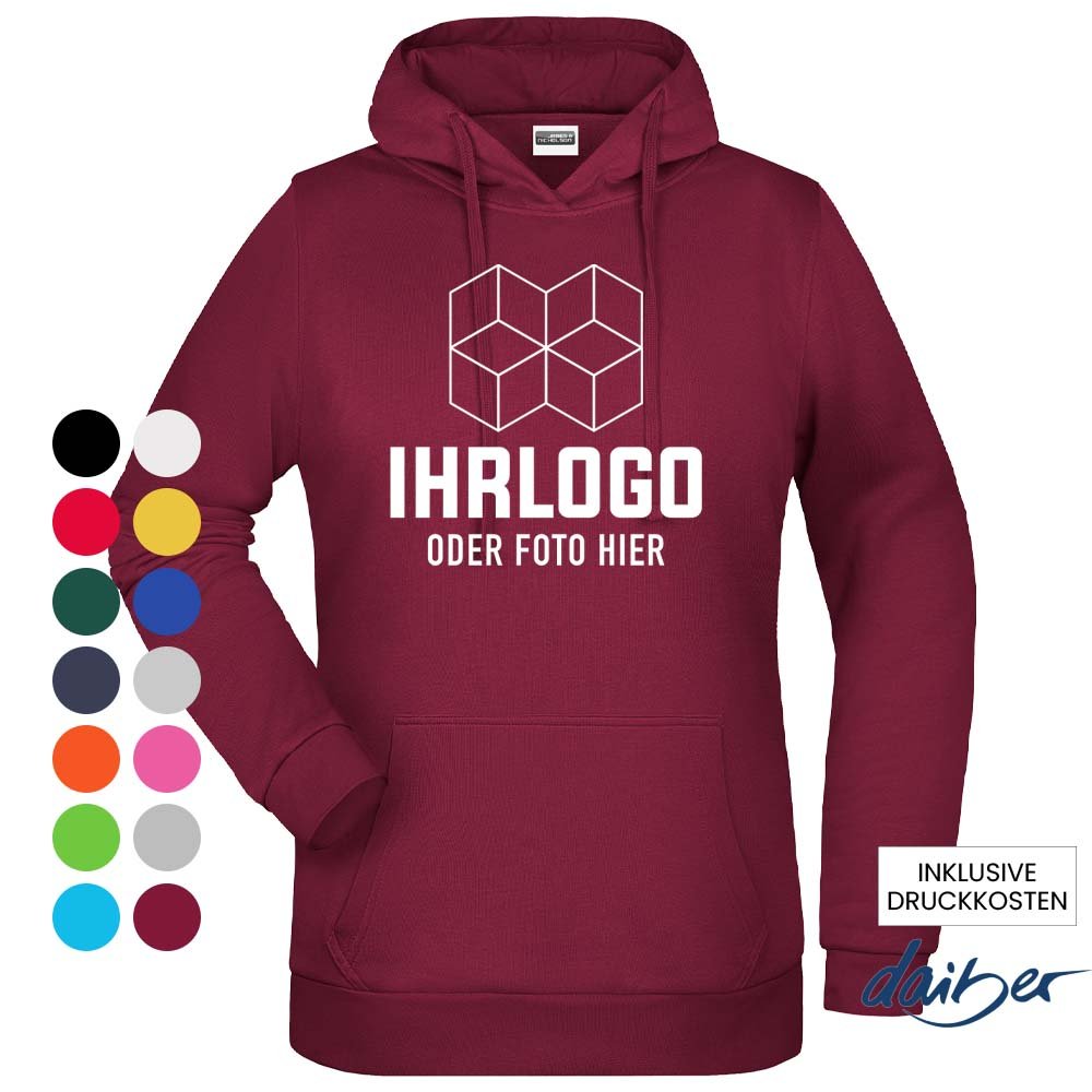 Ladies Promo Hoody - Klassisches Kapuzensweat 280 g/m² - Drucksaal