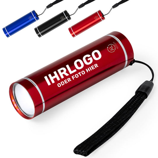 LED Taschenlampe aus recyceltem Aluminium in versch. Farben - Drucksaal