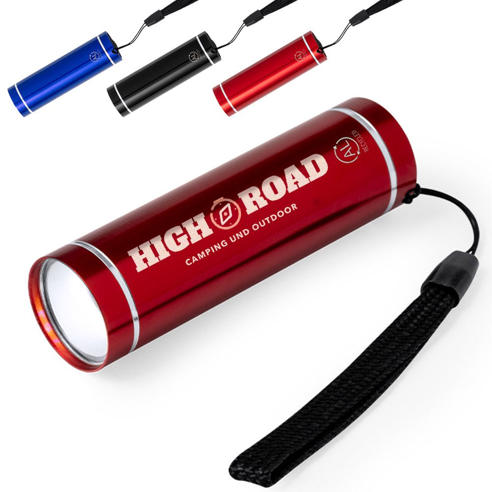 LED Taschenlampe aus recyceltem Aluminium in versch. Farben - Drucksaal