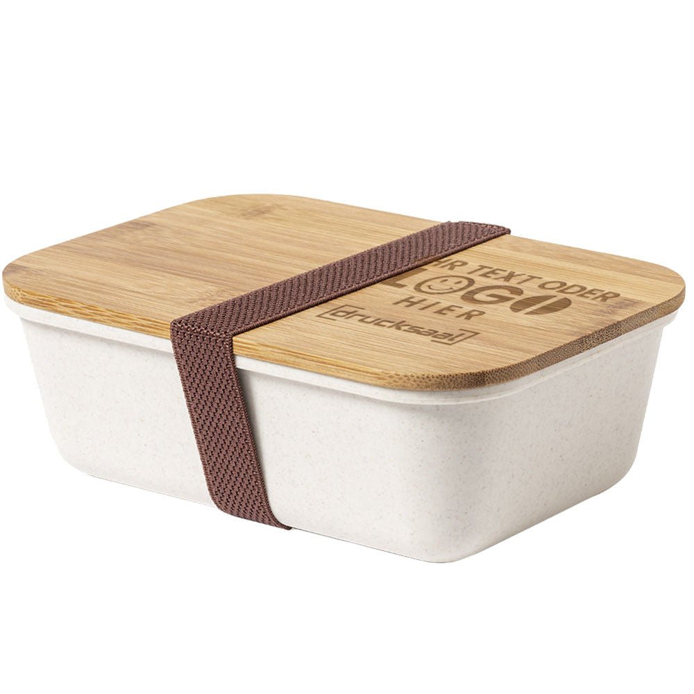 Lunchbox, Brotdose mit Bambusdeckel - Drucksaal