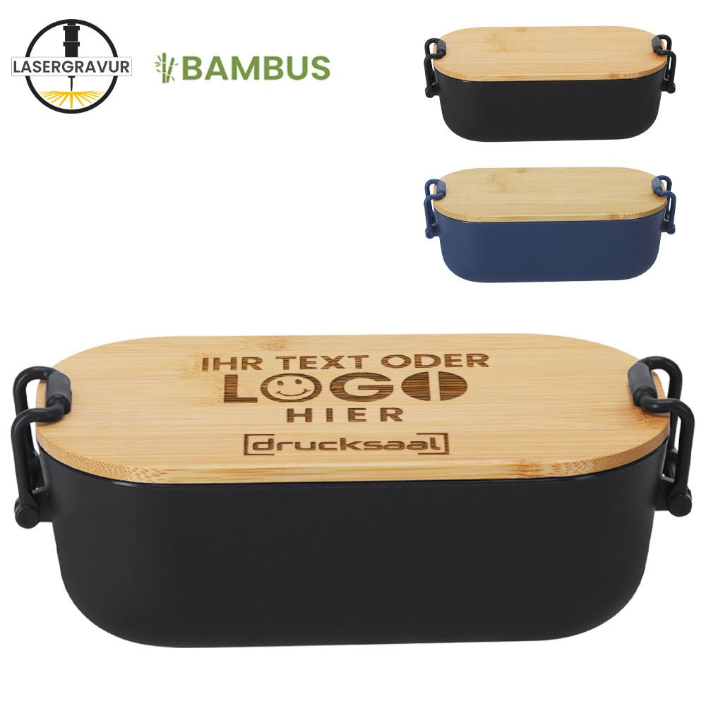 Lunchbox Brotdose mit Bambusdeckel - Drucksaal