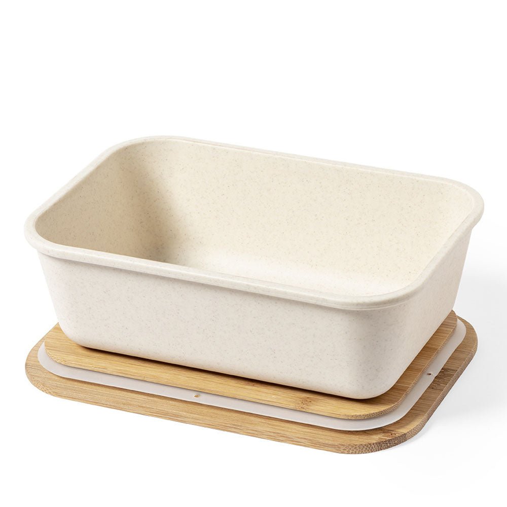 Lunchbox, Brotdose mit Bambusdeckel - Drucksaal