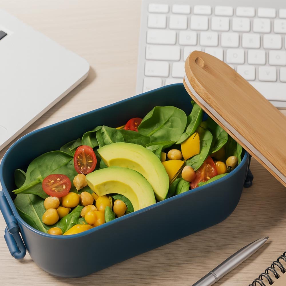 Lunchbox Brotdose mit Bambusdeckel - Drucksaal