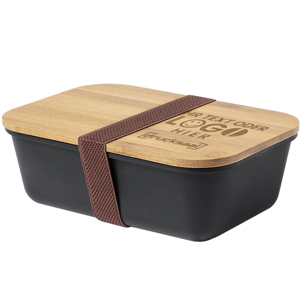Lunchbox, Brotdose mit Bambusdeckel - Drucksaal