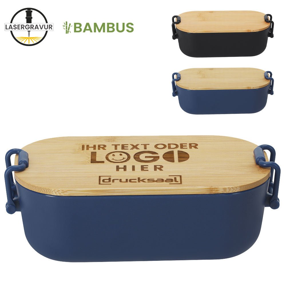 Lunchbox Brotdose mit Bambusdeckel - Drucksaal