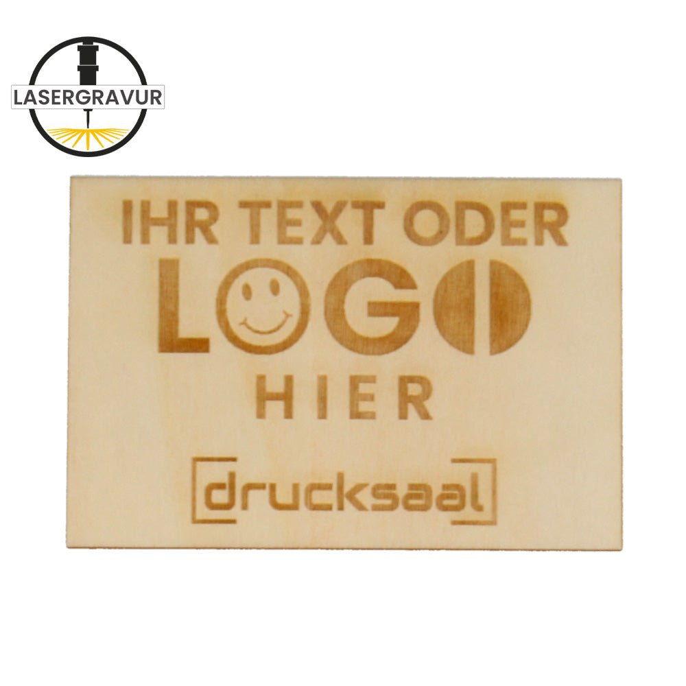 Magnet aus Naturholz (Linde) mit eigener Lasergravur - Drucksaal
