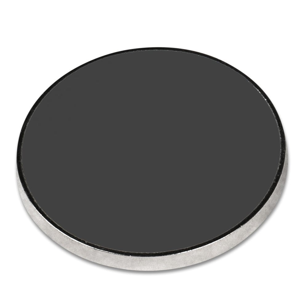 Metallmagnet Silber mit bedruckbarem weißen Alu - Einsatz in rund - Drucksaal