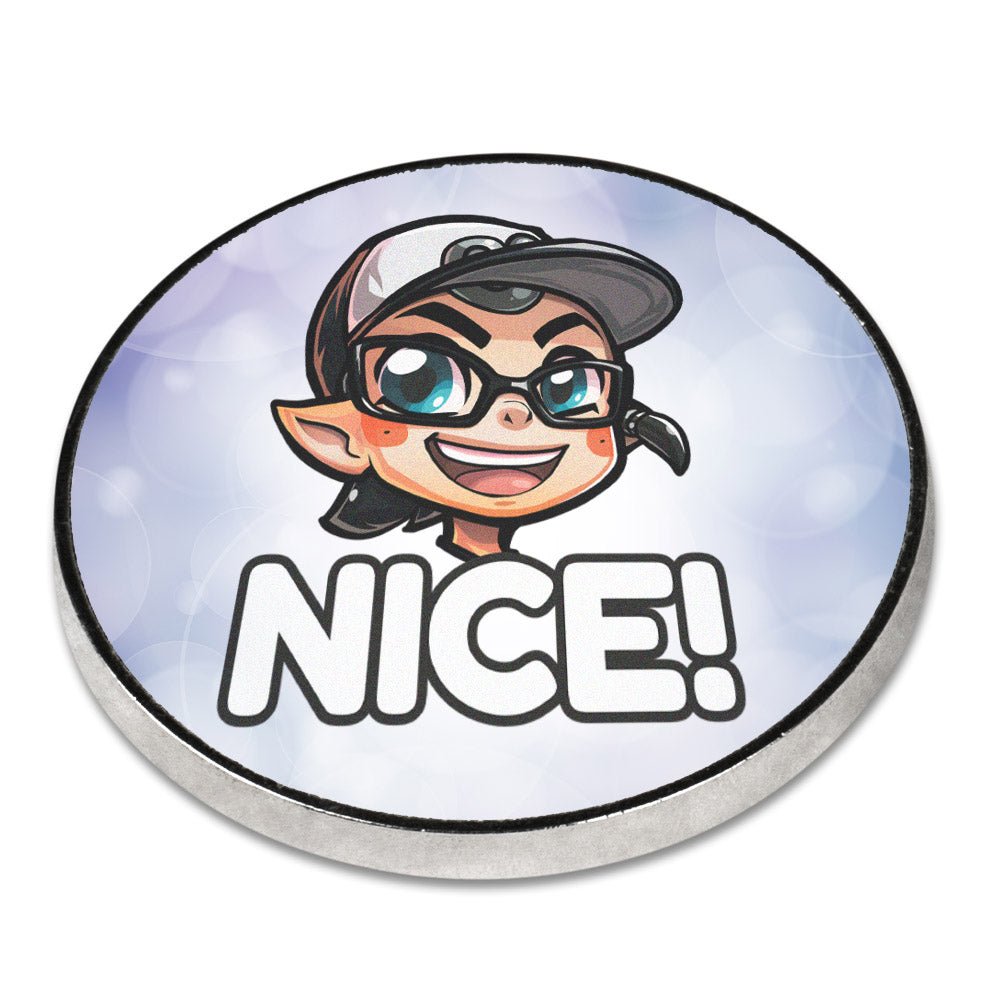 Metallmagnet Silber mit bedruckbarem weißen Alu - Einsatz in rund - Drucksaal