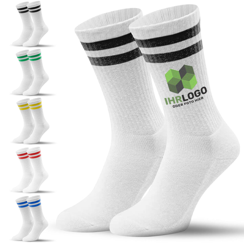 Mr. Socks® Tennissocken mit Streifen in versch. Farben - Drucksaal