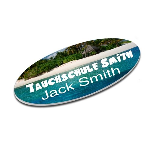 Namensschild Oval (38x75) - Drucksaal