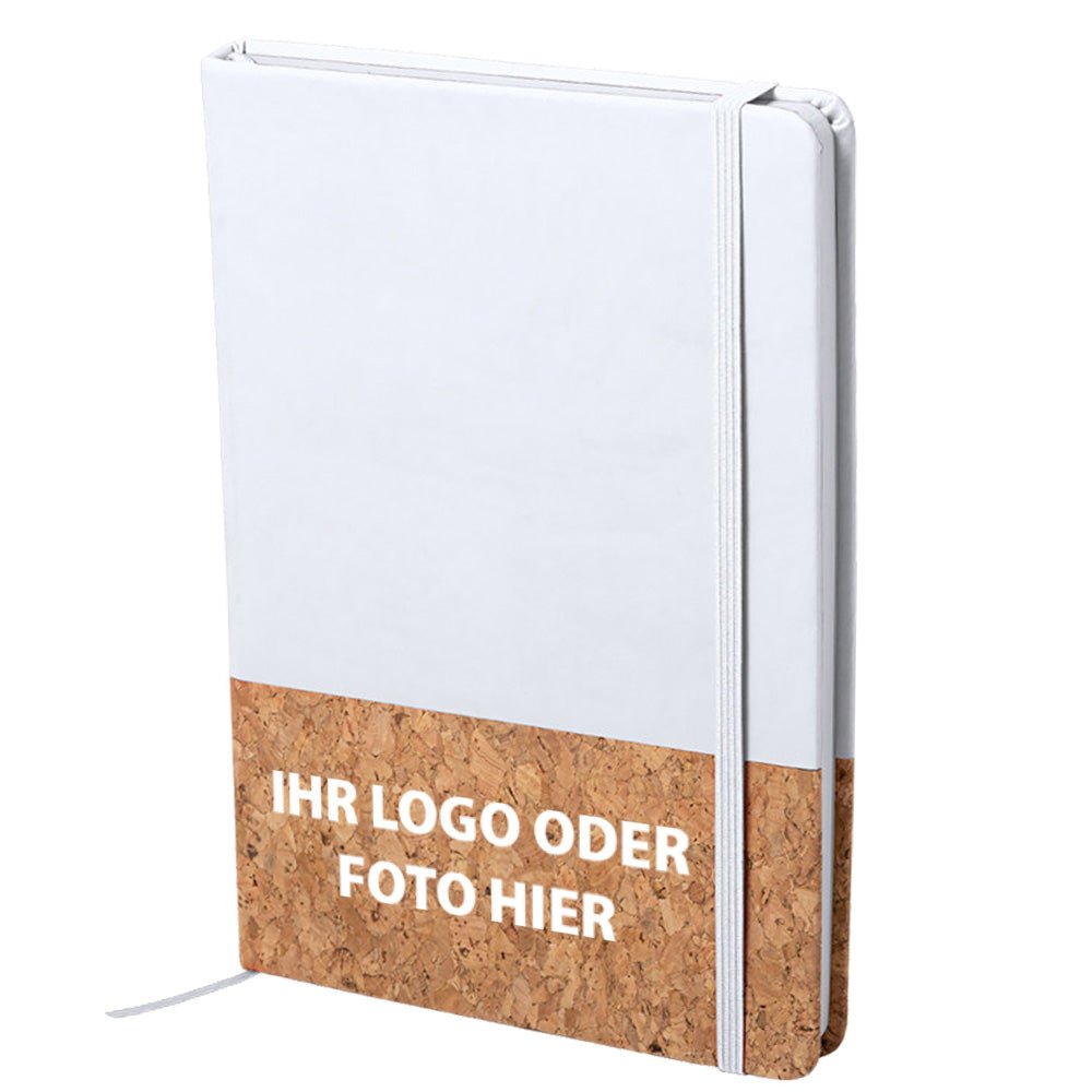 Natur Notizblock in einer Kombination aus Naturkork und Kunstleder - Drucksaal