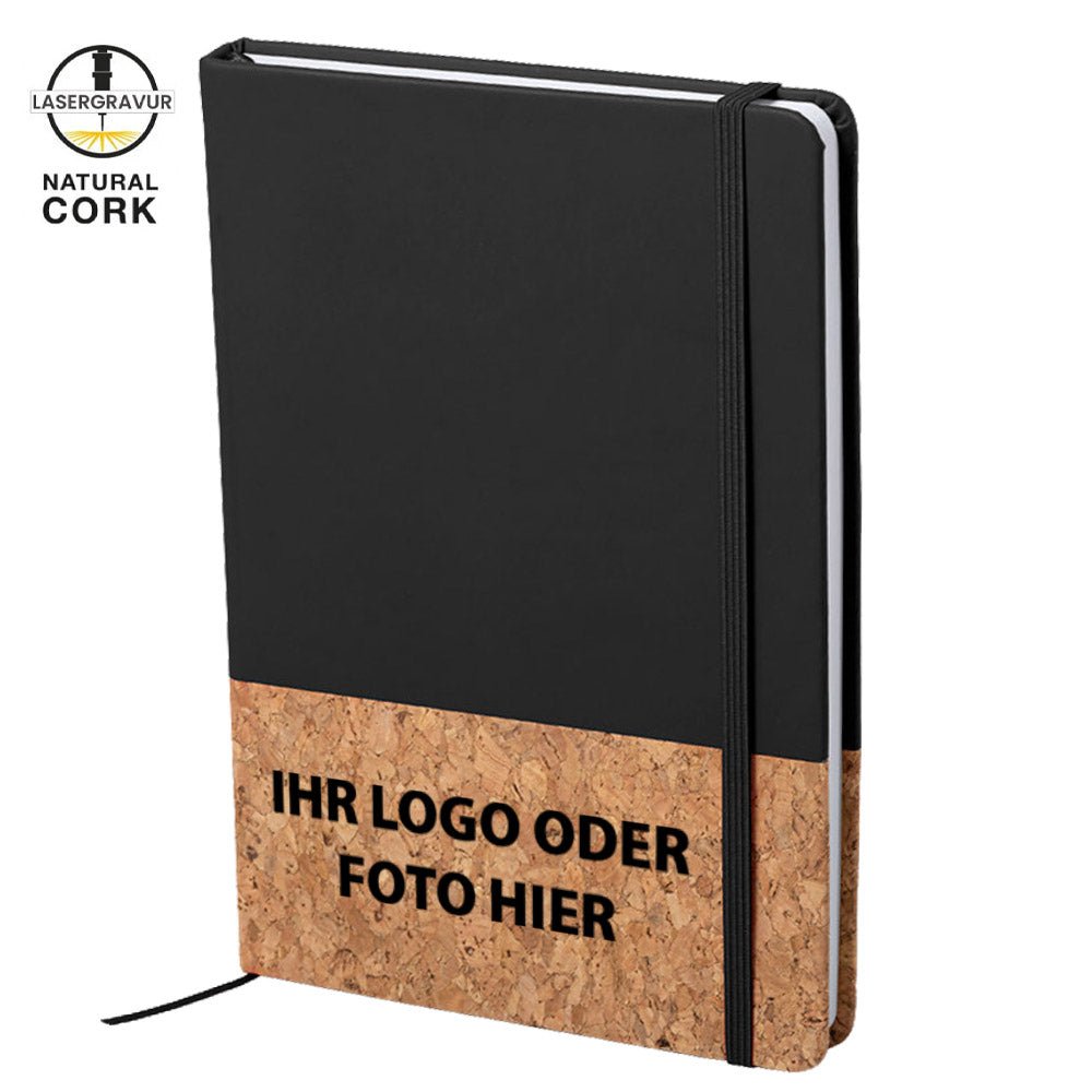 Natur Notizblock in einer Kombination aus Naturkork und Kunstleder - Drucksaal