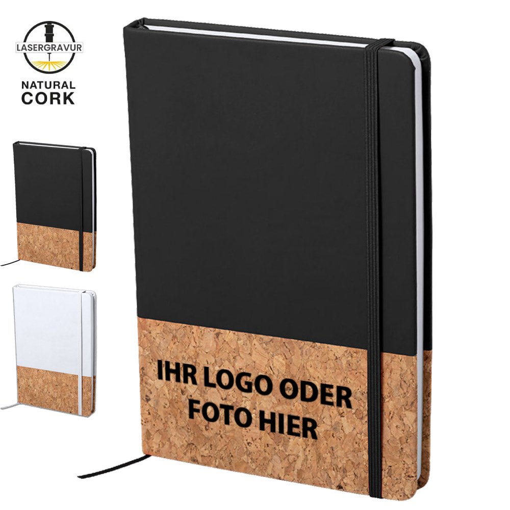 Natur Notizblock in einer Kombination aus Naturkork und Kunstleder - Drucksaal