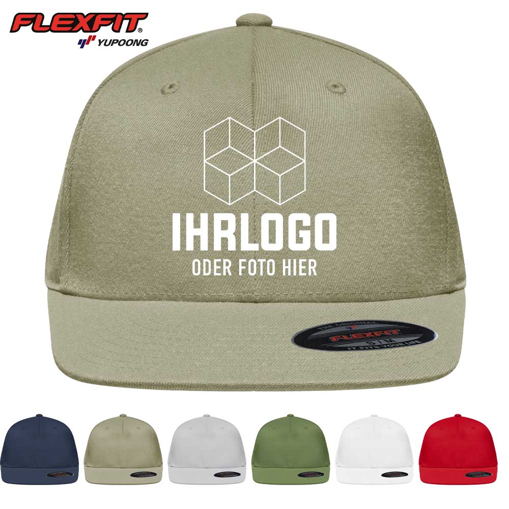 Original Flexfit® Flat Peak 6 Panel Cap ohne Verschluss - Drucksaal