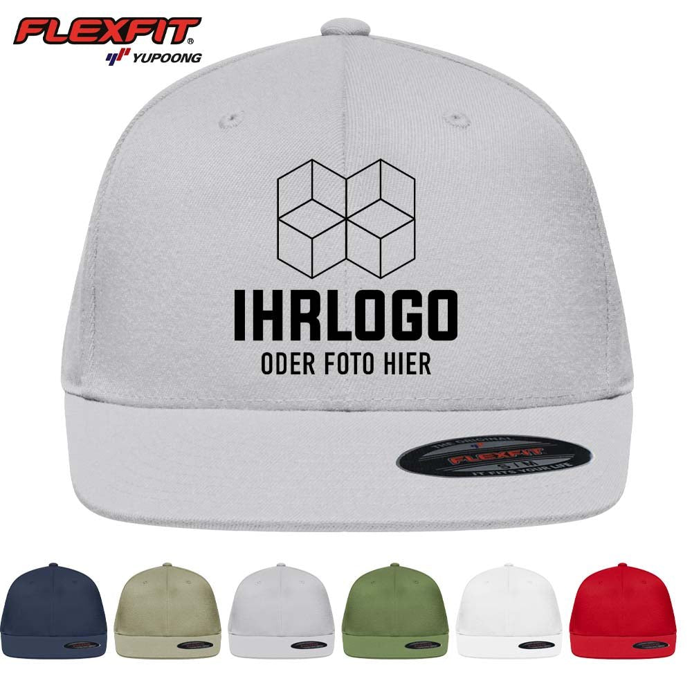 Original Flexfit® Flat Peak 6 Panel Cap ohne Verschluss - Drucksaal