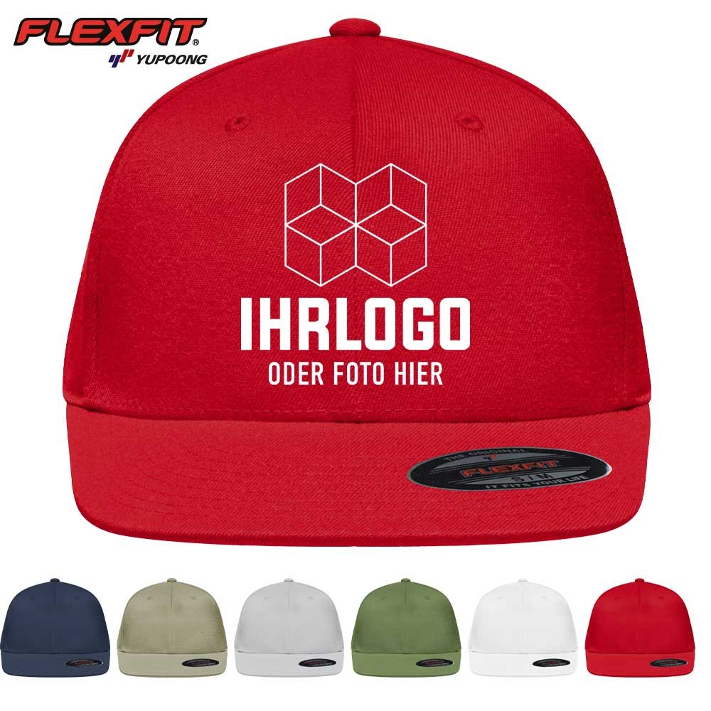Original Flexfit® Flat Peak 6 Panel Cap ohne Verschluss - Drucksaal