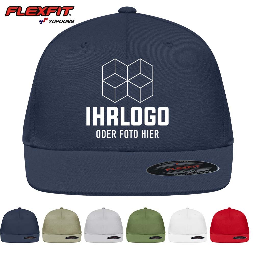 Original Flexfit® Flat Peak 6 Panel Cap ohne Verschluss - Drucksaal