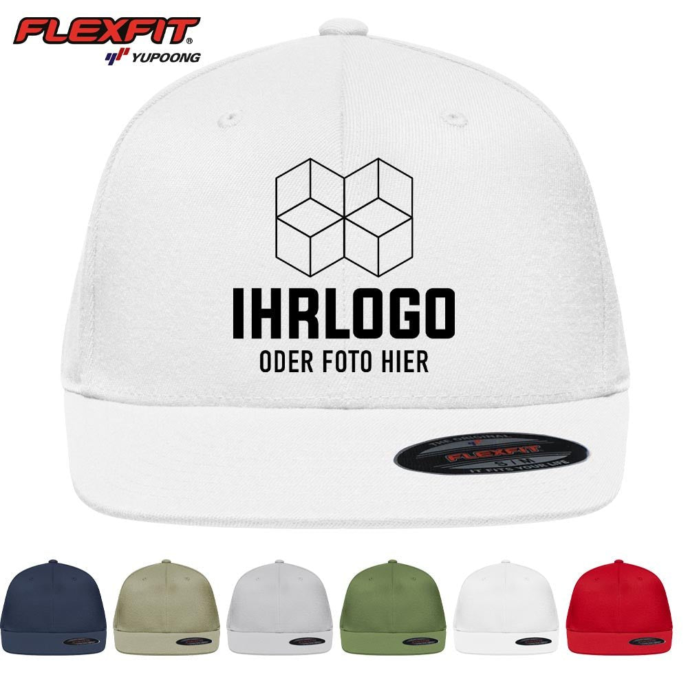 Original Flexfit® Flat Peak 6 Panel Cap ohne Verschluss - Drucksaal