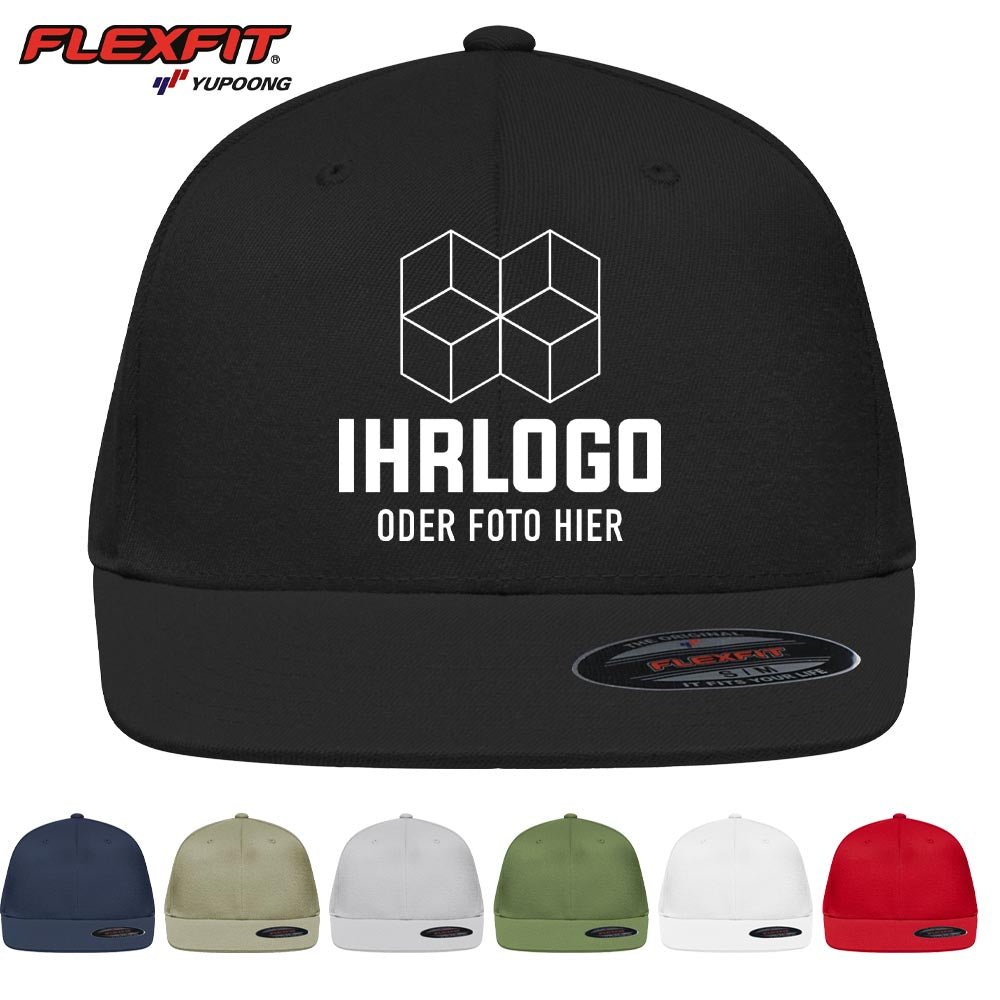Original Flexfit® Flat Peak 6 Panel Cap ohne Verschluss - Drucksaal