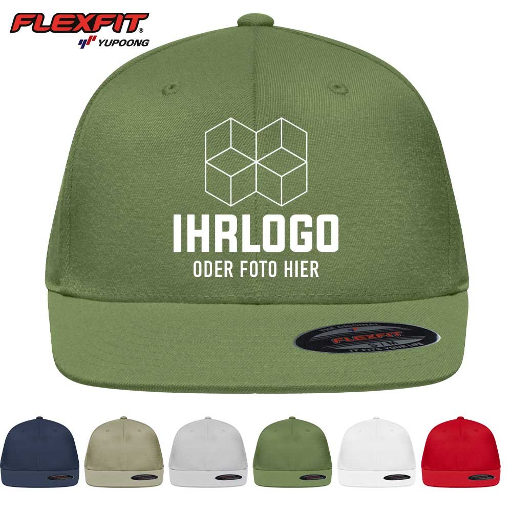Original Flexfit® Flat Peak 6 Panel Cap ohne Verschluss - Drucksaal
