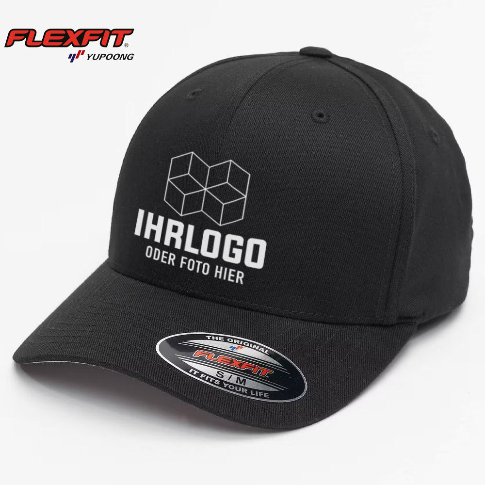 Original Flexfit® Wooly Combed Cap in schwarz - Drucksaal