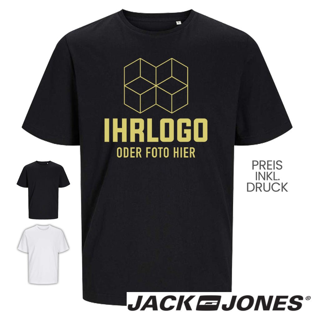 Original Jack & Jones® Blanks Canvas Tee in Schwarz und Weiß - Drucksaal