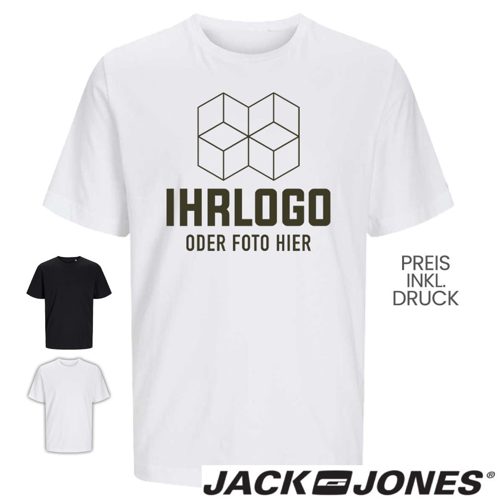 Original Jack & Jones® Blanks Canvas Tee in Schwarz und Weiß - Drucksaal