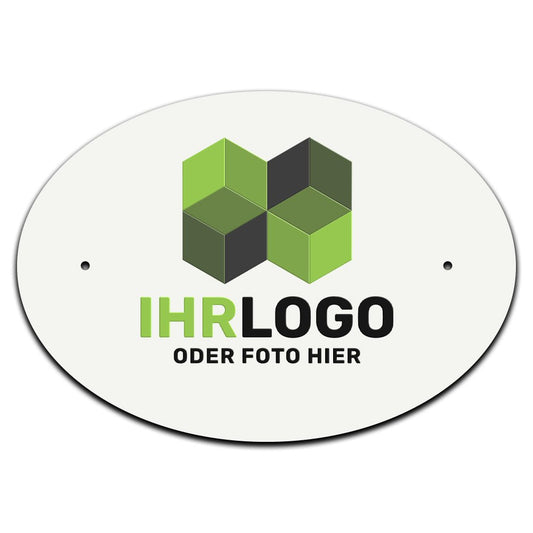 Ovales Türschild aus Kunststoff mit 2 Bohrungen - Drucksaal