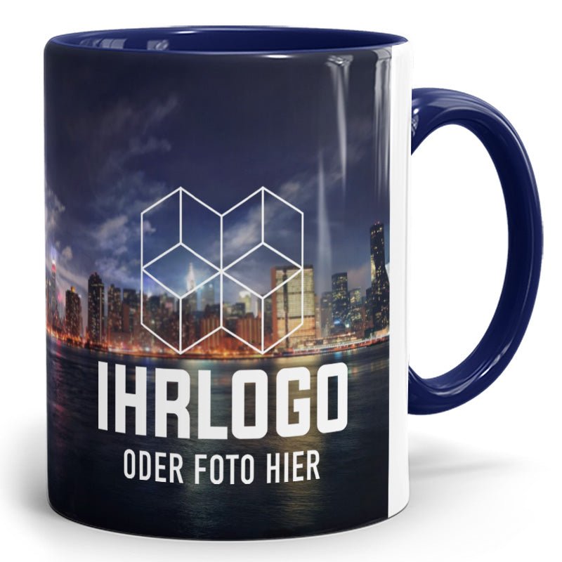 Panorama Zweifarbtassen aus Keramik in 12 versch. Farben - Drucksaal