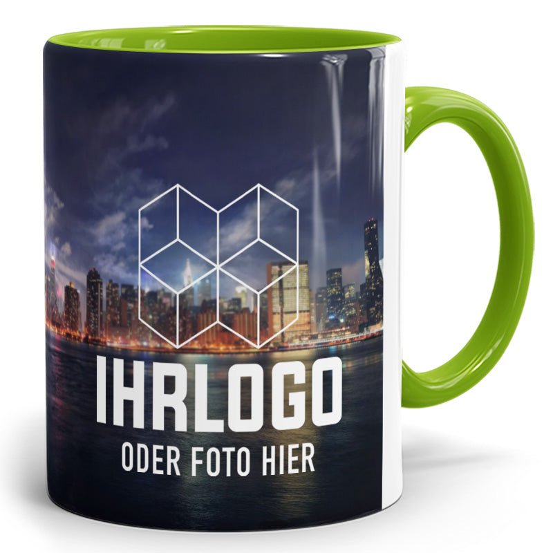 Panorama Zweifarbtassen aus Keramik in 12 versch. Farben - Drucksaal