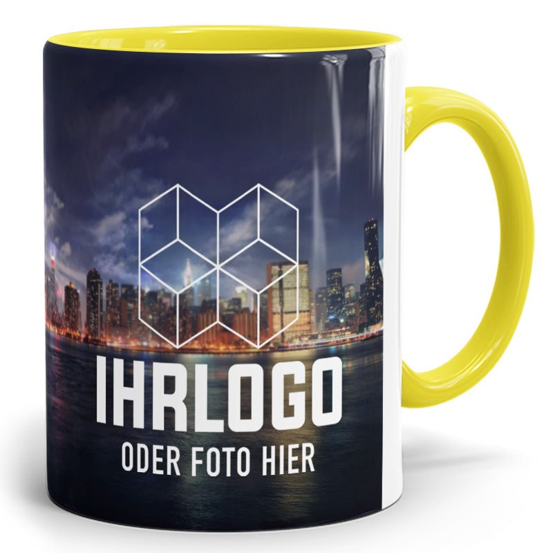 Panorama Zweifarbtassen aus Keramik in 12 versch. Farben - Drucksaal