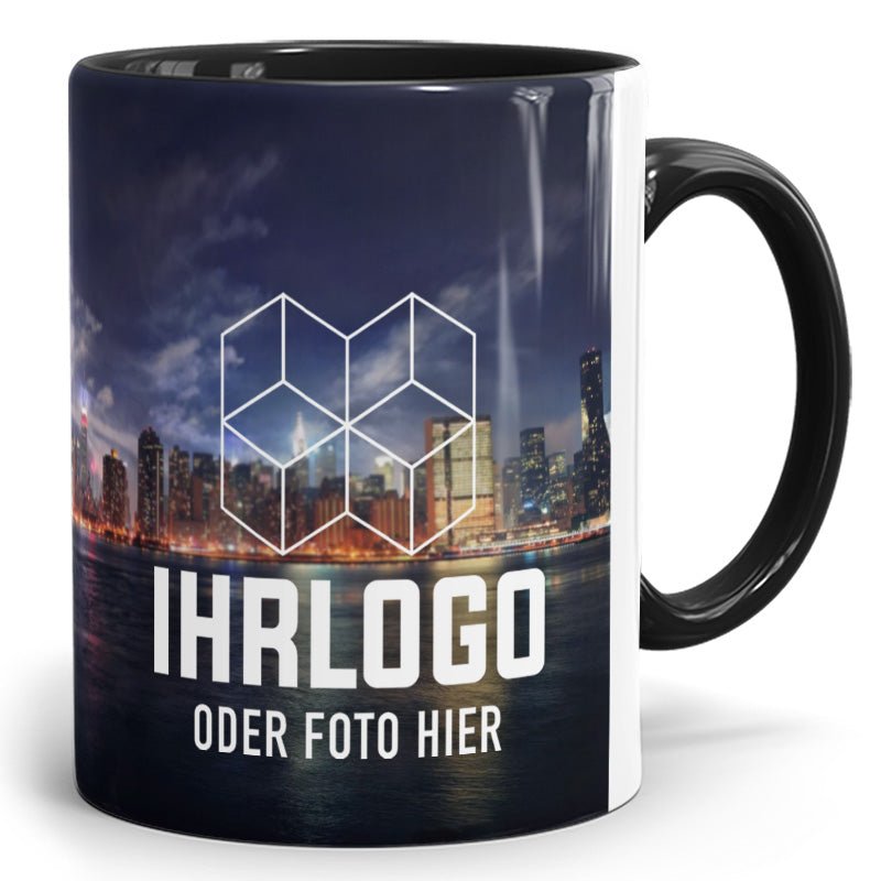 Panorama Zweifarbtassen aus Keramik in 12 versch. Farben - Drucksaal