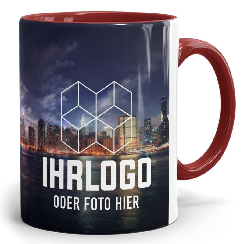 Panorama Zweifarbtassen aus Keramik in 12 versch. Farben - Drucksaal