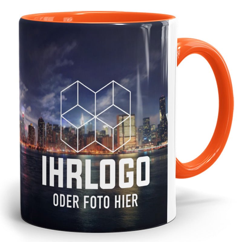 Panorama Zweifarbtassen aus Keramik in 12 versch. Farben - Drucksaal