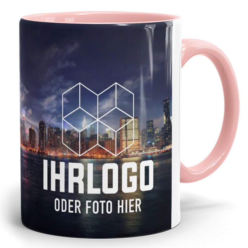 Panorama Zweifarbtassen aus Keramik in 12 versch. Farben - Drucksaal