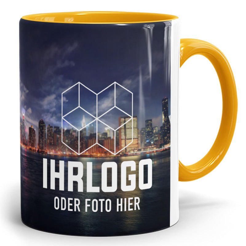 Panorama Zweifarbtassen aus Keramik in 12 versch. Farben - Drucksaal