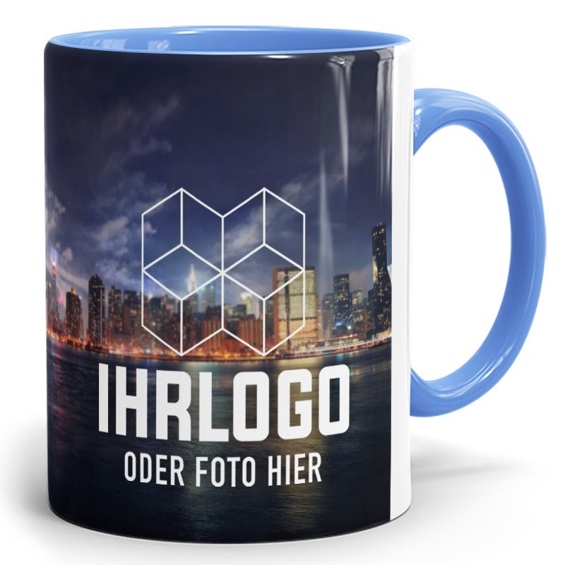 Panorama Zweifarbtassen aus Keramik in 12 versch. Farben - Drucksaal