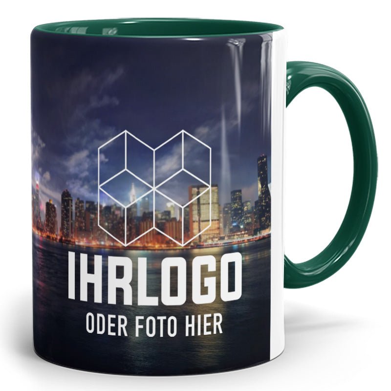 Panorama Zweifarbtassen aus Keramik in 12 versch. Farben - Drucksaal