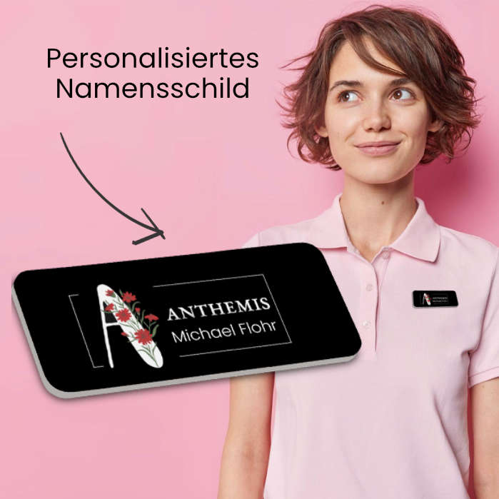 Personalisiertes Namensschild für die Firma und Messe