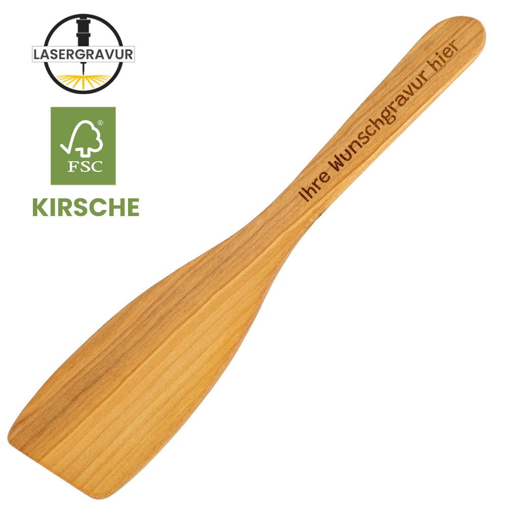 Pfannenwender aus FSC®-zertifiziertem geöltem Kirschholz - 30 cm - Drucksaal