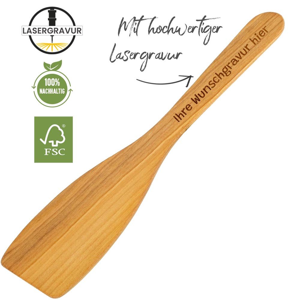 Pfannenwender aus FSC®-zertifiziertem geöltem Kirschholz - 30 cm - Drucksaal