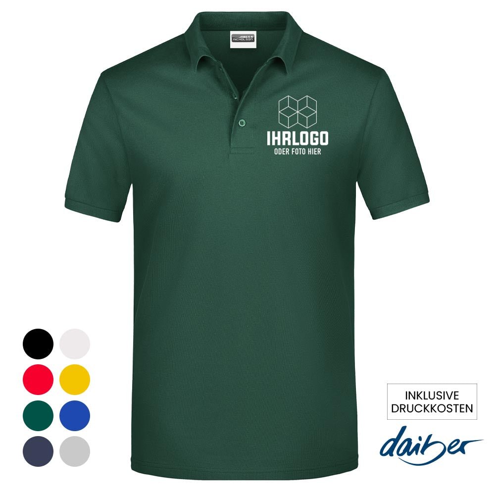 Premium Poloshirt in Markenqualität und Brustlogo/ Druck - Drucksaal