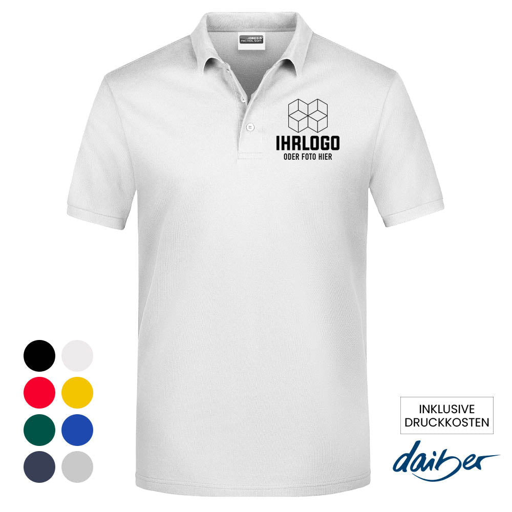 Premium Poloshirt in Markenqualität und Brustlogo/ Druck - Drucksaal