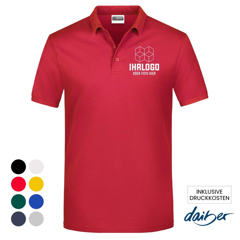 Premium Poloshirt in Markenqualität und Brustlogo/ Druck - Drucksaal