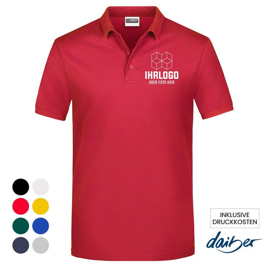 Premium Poloshirt in Markenqualität und Brustlogo/ Druck - Drucksaal