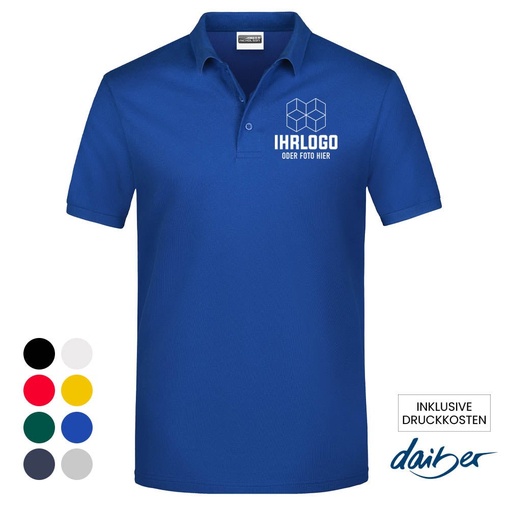 Premium Poloshirt in Markenqualität und Brustlogo/ Druck - Drucksaal